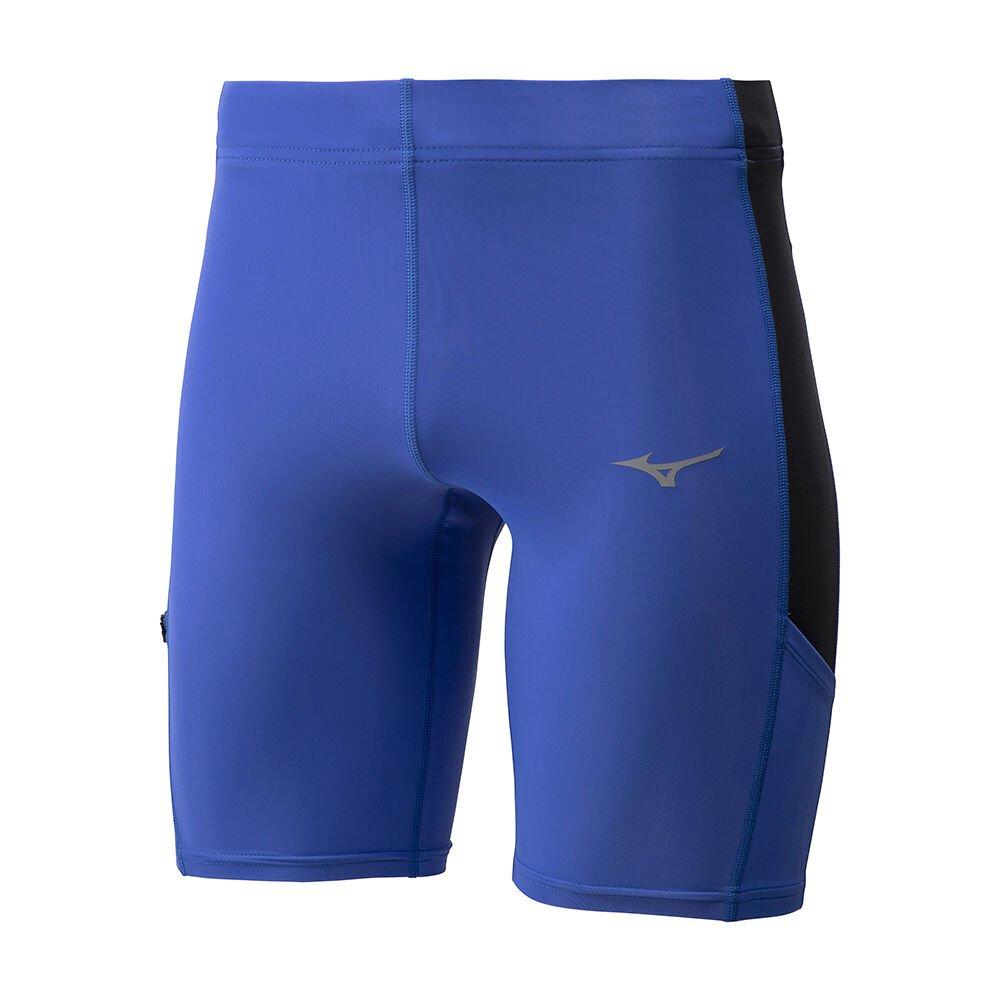 Men's Mizuno Tights Blue Core Mid Tight Apparel - J2GB015029